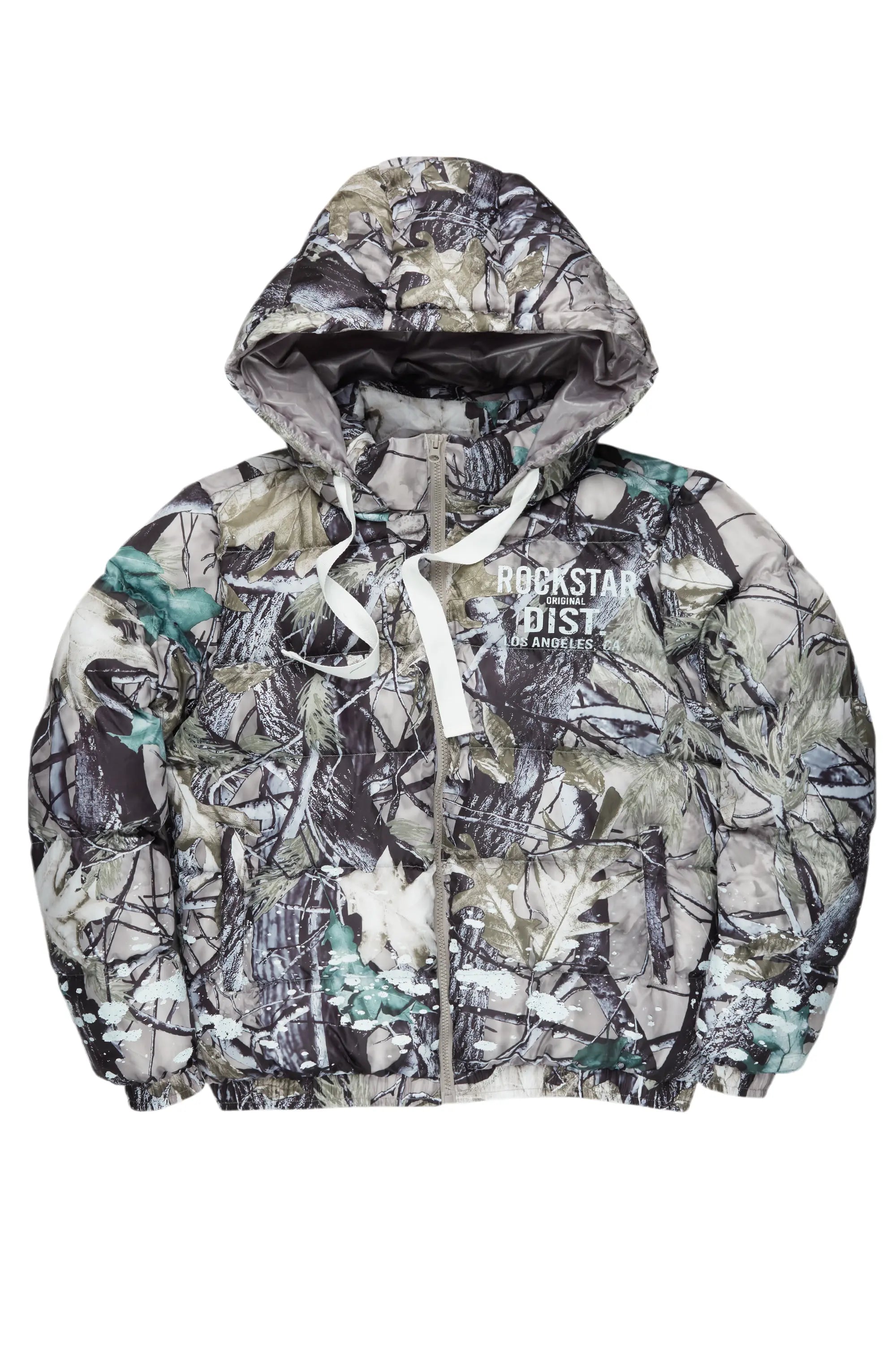 Art Dist. 2.0 Tree Camo Puffer Jacket Preppy Men's College