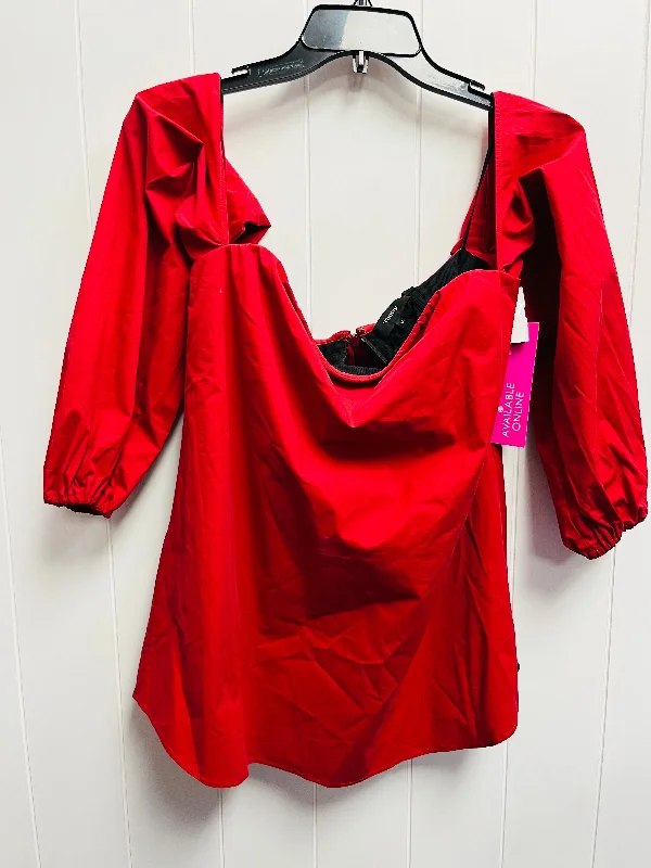 Top Long Sleeve By Theory In Red, Size: 10 Street