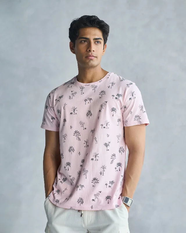 Jungle T-shirt - Soft Pink Minimalist Men's Casual 