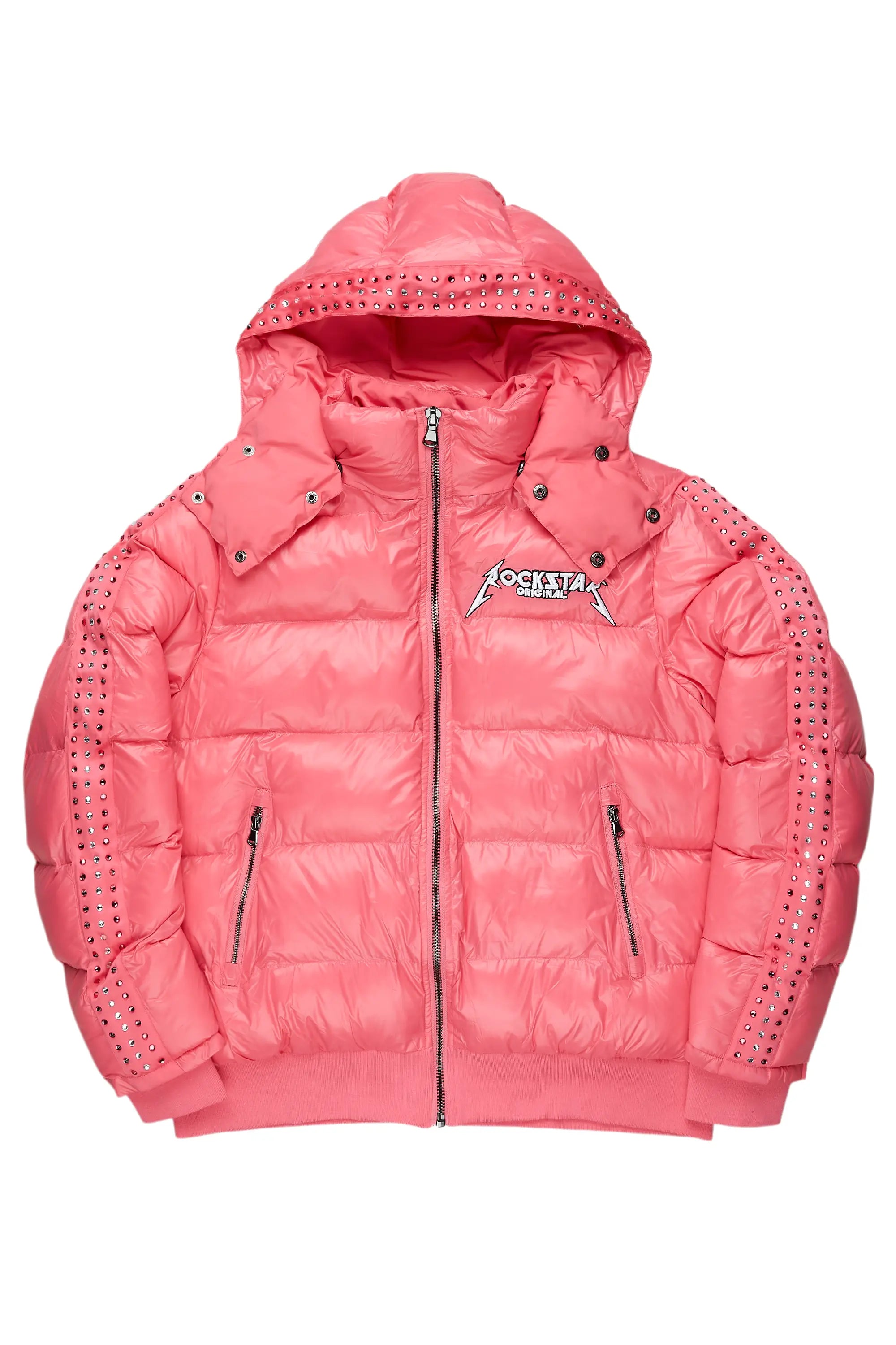 Banklee Pink Puffer Jacket Masculine Men's 