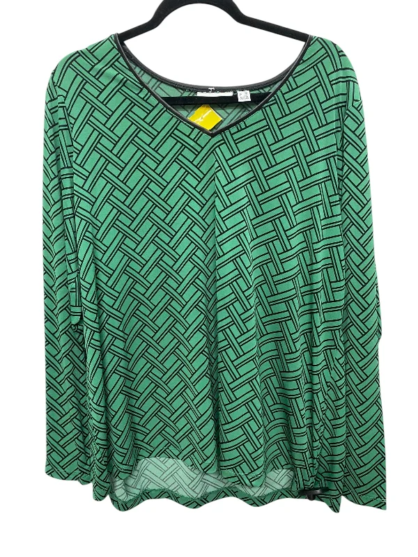 Top Long Sleeve By Susan Graver In Green, Size: 1x Gym