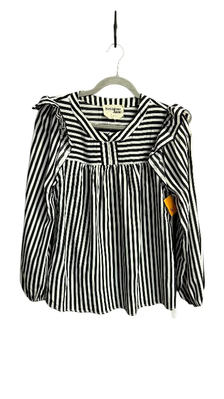 Top Long Sleeve By Savanna Jane In Striped Pattern, Size: S Elegant Men's Cashmere