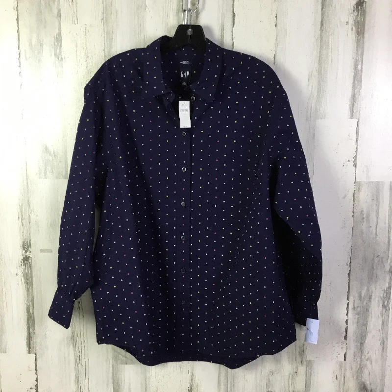 Top Long Sleeve By Gap In Navy, Size: L Bold Men's Statement