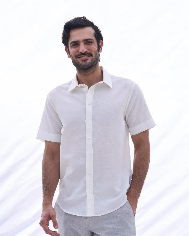 Half Sleeve Shirt - Ivory Masculine Men's 