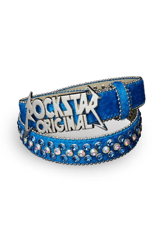 Silas Blue Rockstar Logo Belt Sophisticated Men's 