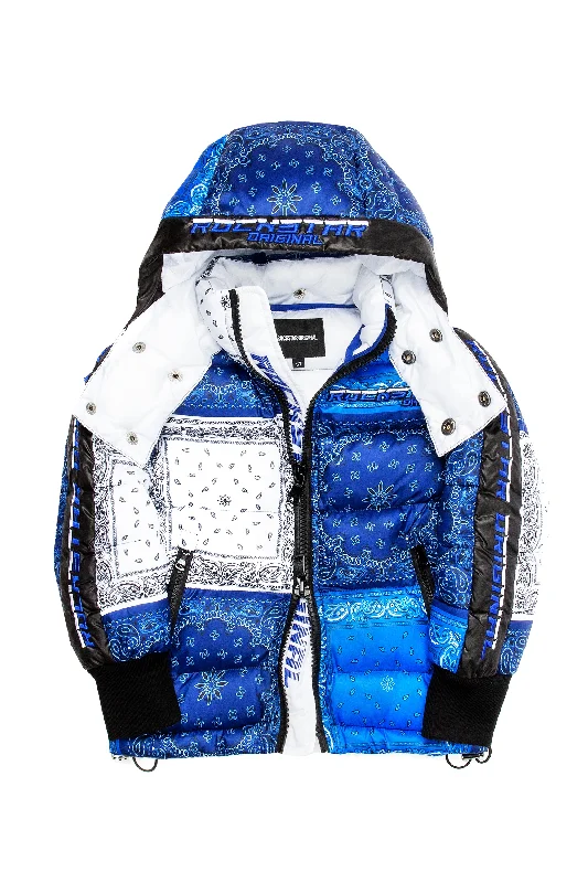 Girls Kyra Blue Puffer Jacket Stylish Men's Neon