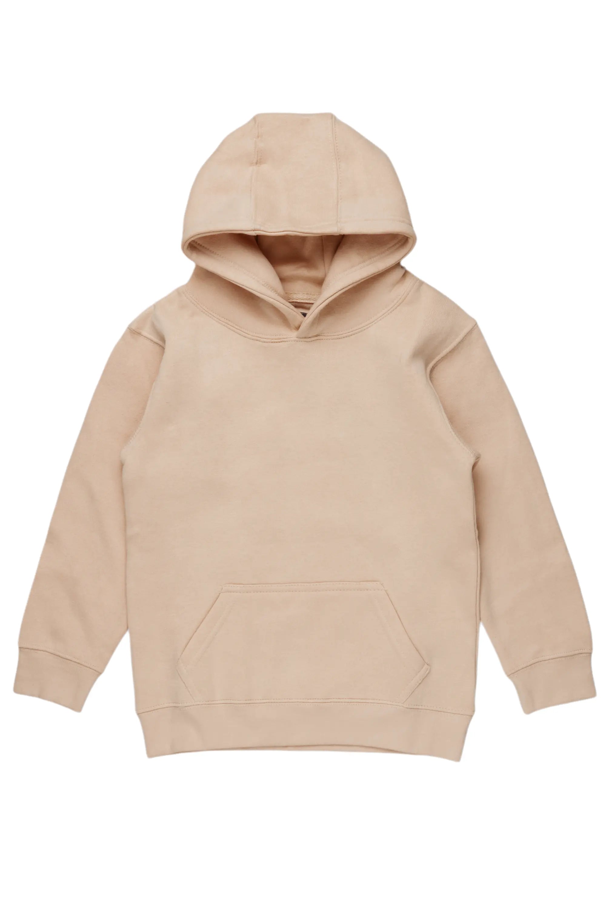 Boys Vintage Beige Basic Hoodie Refined Men's Classic 