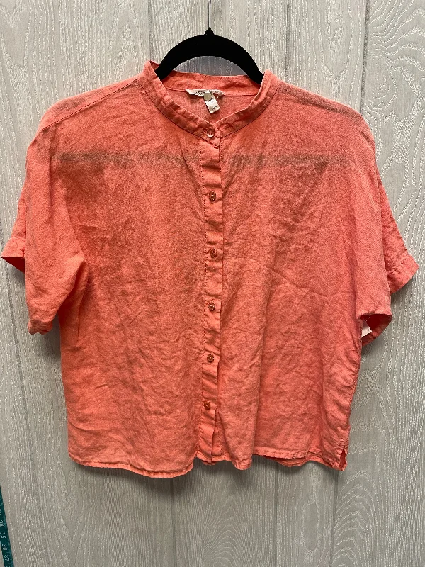 Top Short Sleeve By Eileen Fisher In Peach, Size: Xs Modern Men's Tech