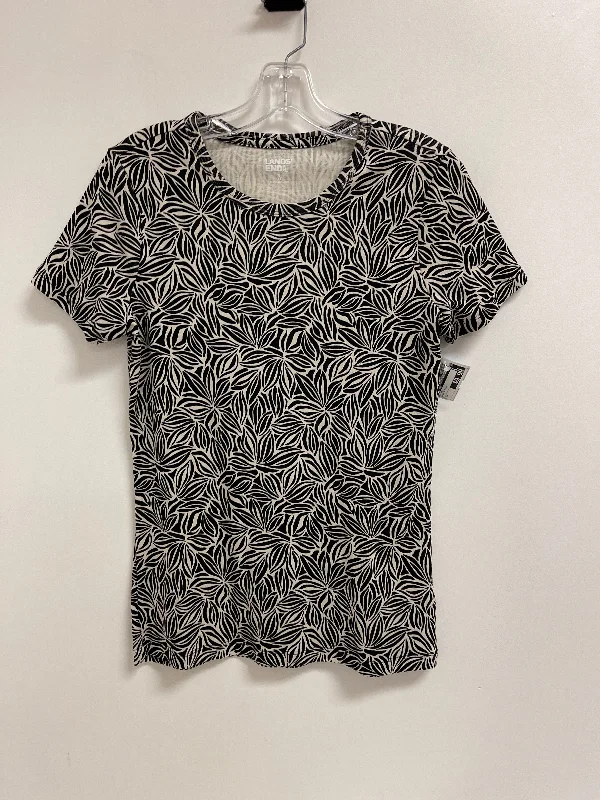 Top Short Sleeve By Lands End In Black & Cream, Size: S Hip Men's Urban