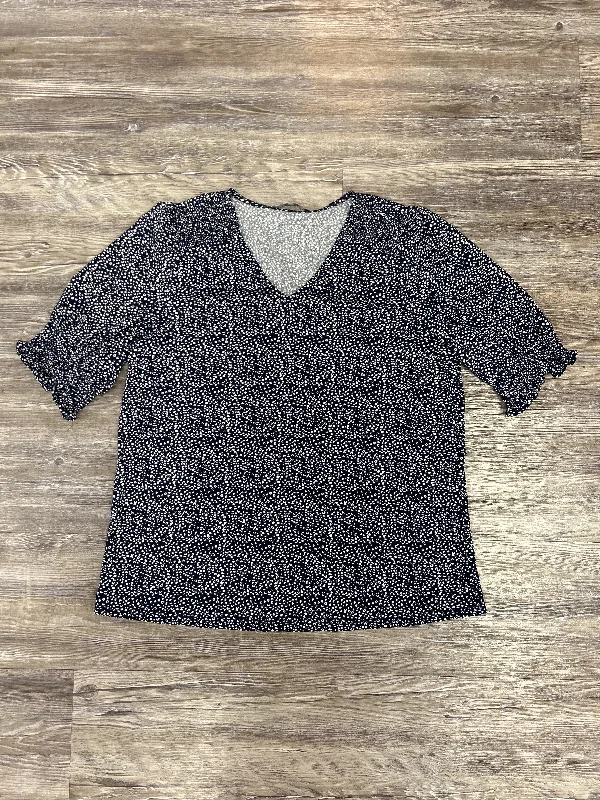 Top Short Sleeve By Adrianna Papell In Navy, Size: S Casual Men's Short