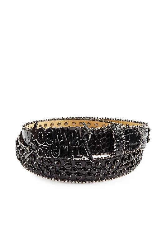 Jazlynn Black Rhinestone Belt Youthful Men's Pop