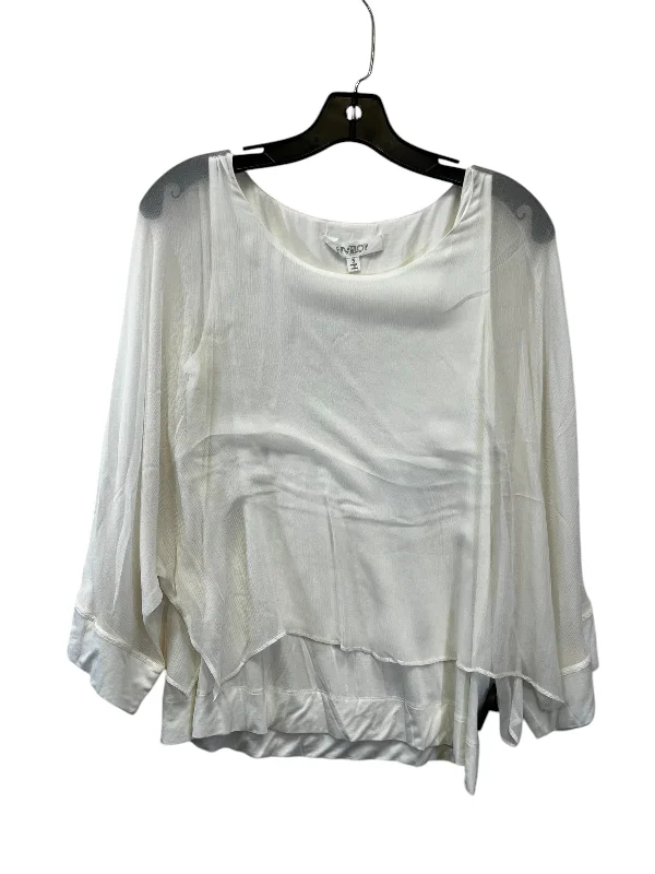 Top 3/4 Sleeve By Clothes Mentor In Cream, Size: S Confident Men's Power