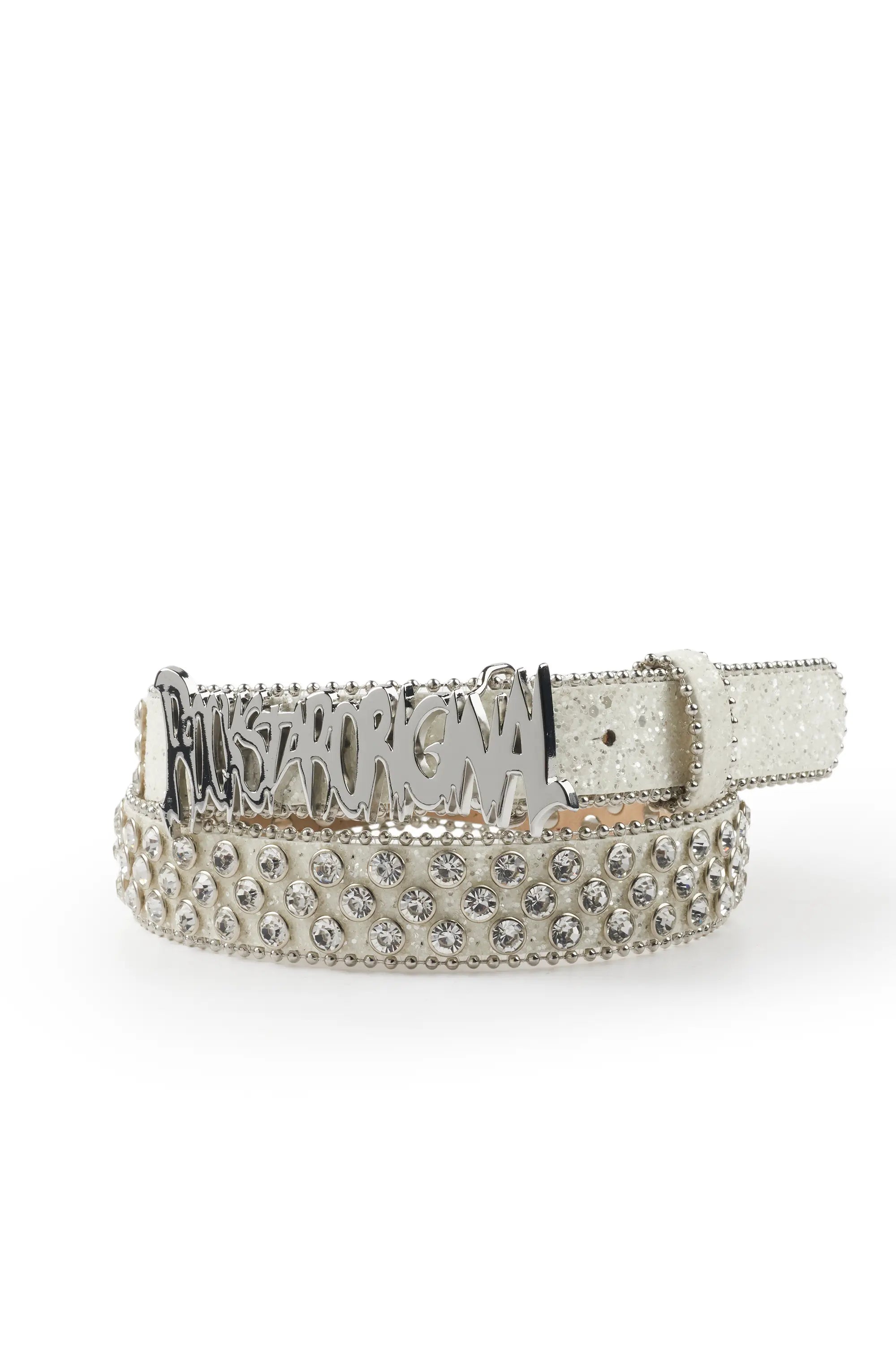 Sammy White/Silver Rhinestone Belt Artistic Men's Avant