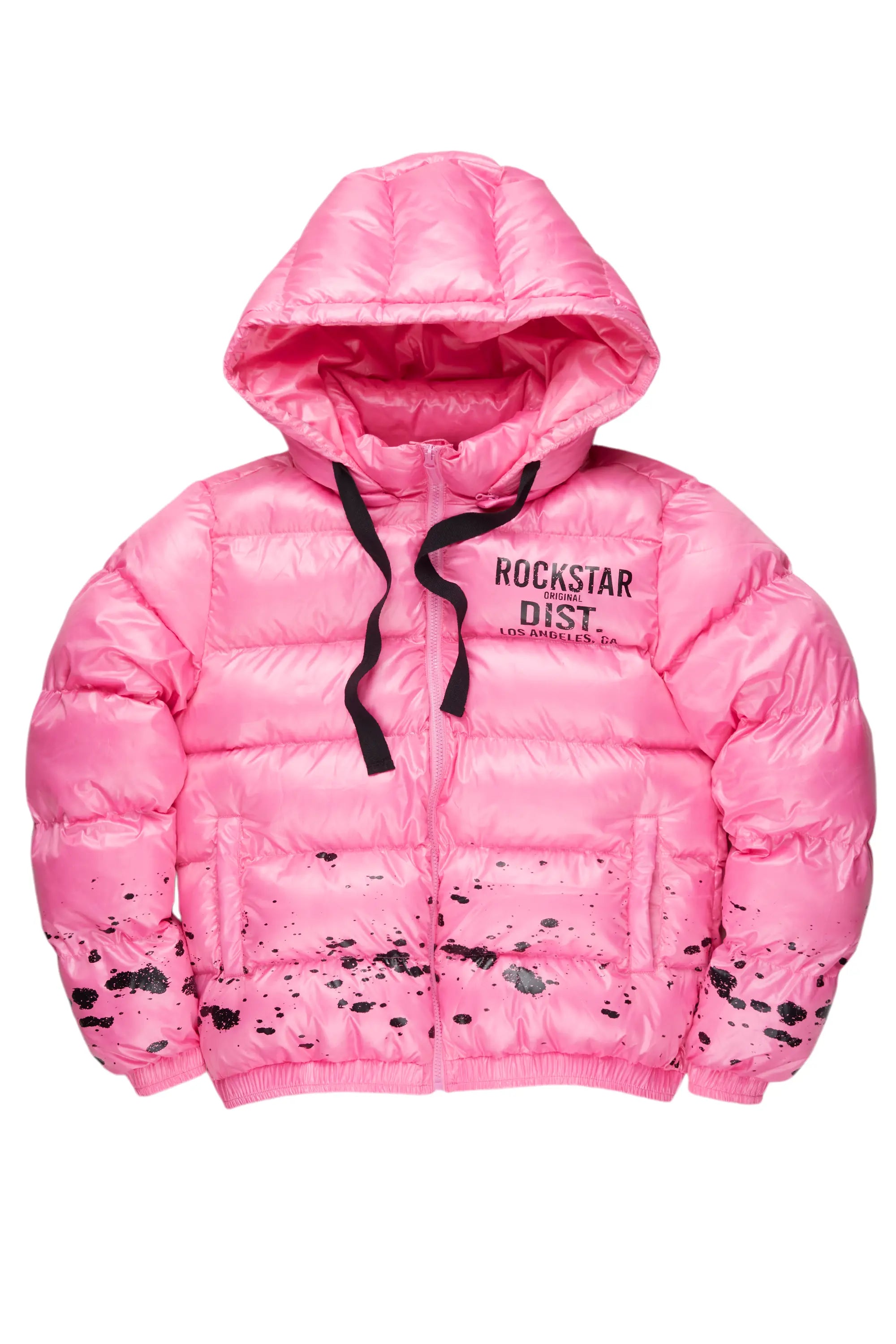 Art Dist. 2.0 Pink Puffer Jacket Laid