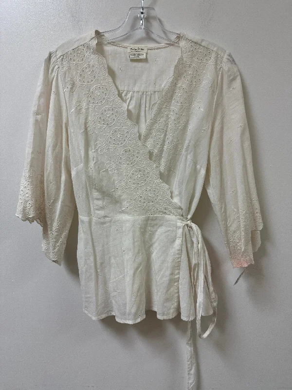 Top Long Sleeve By Meadow Rue In Cream, Size: L Masculine Men's 