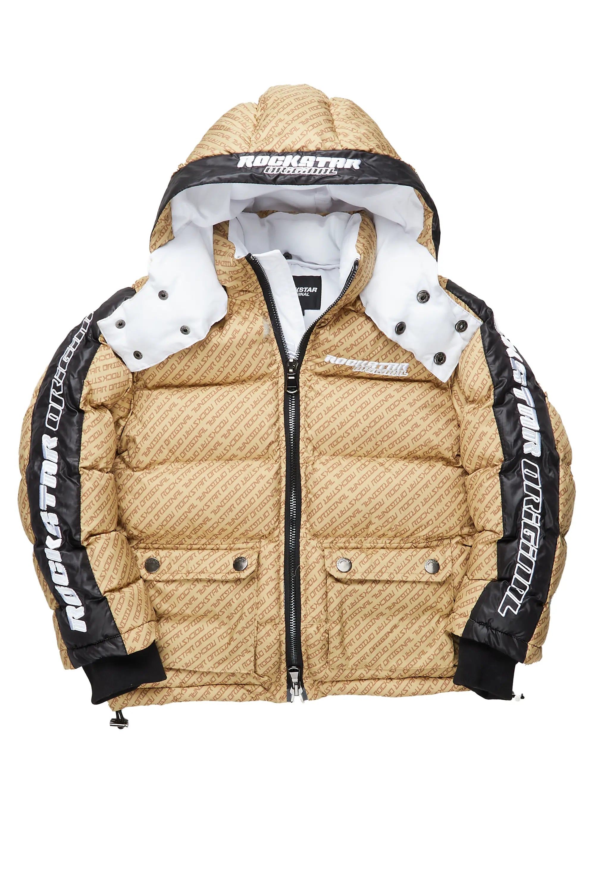 Girls Bryony Beige Heavy Puffer Jacket Relaxed Men's Beach