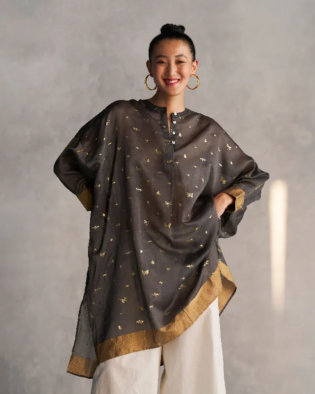 Lazy Saturday Tunic - Charcoal & Gold Traditional Men's Country