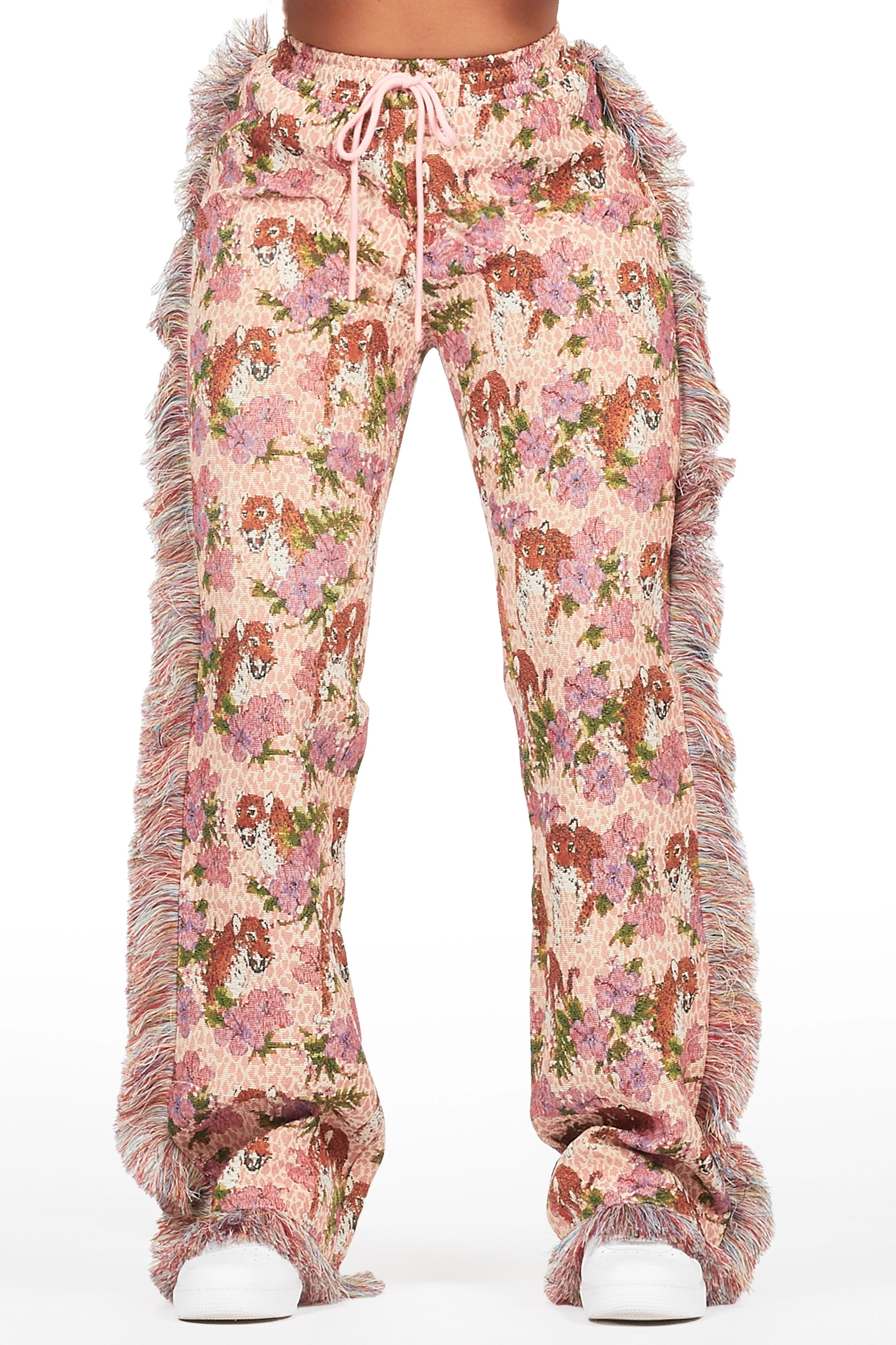 Alexsia Pink Tapestry Stacked Pant Casual Men's Short