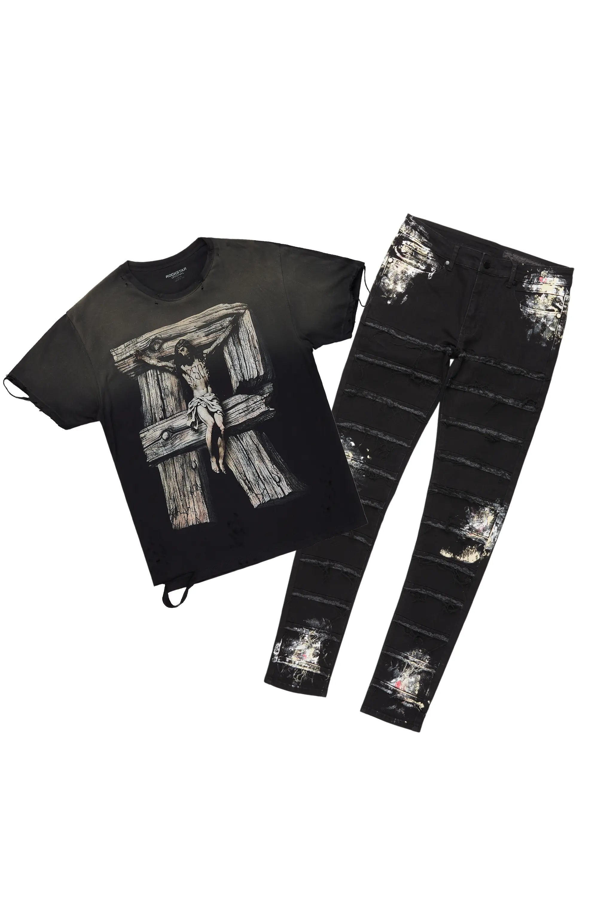 Panos Black T-Shirt/Slim Fit Jean Bundle Organic