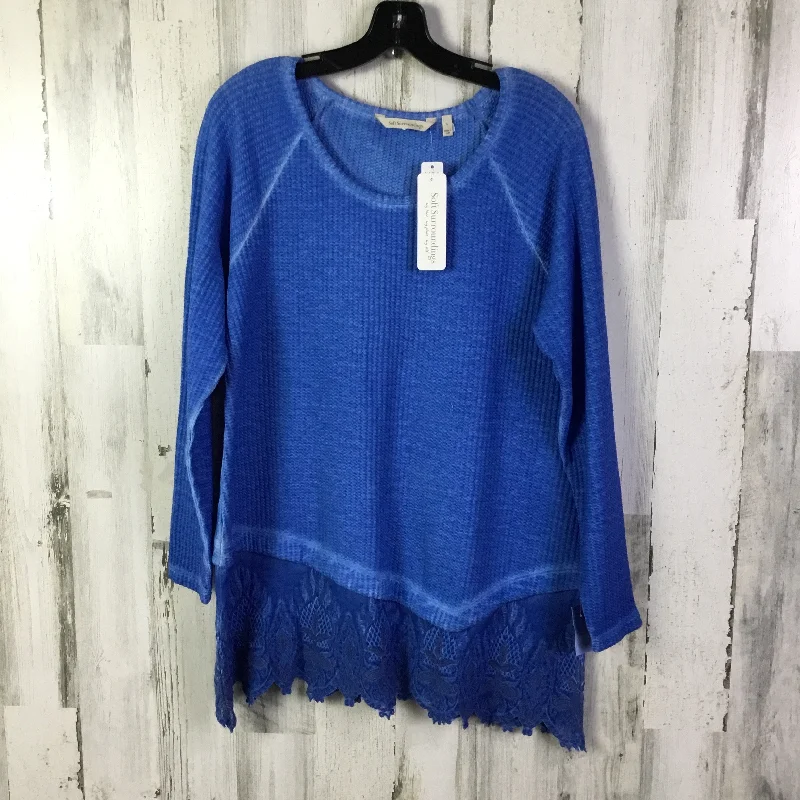 Top Long Sleeve By Soft Surroundings In Blue, Size: L Minimalist Men's Casual 