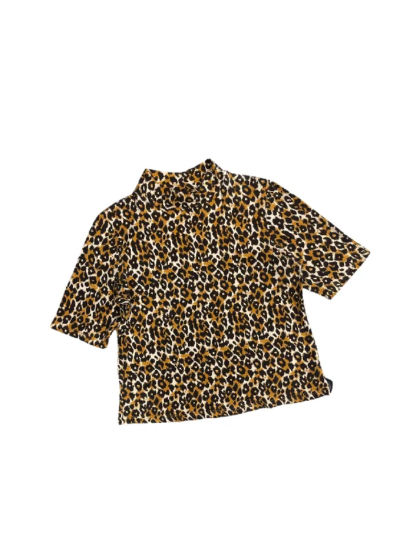 Top Short Sleeve By Anthropologie In Animal Print, Size: S Elegant Men's Cashmere