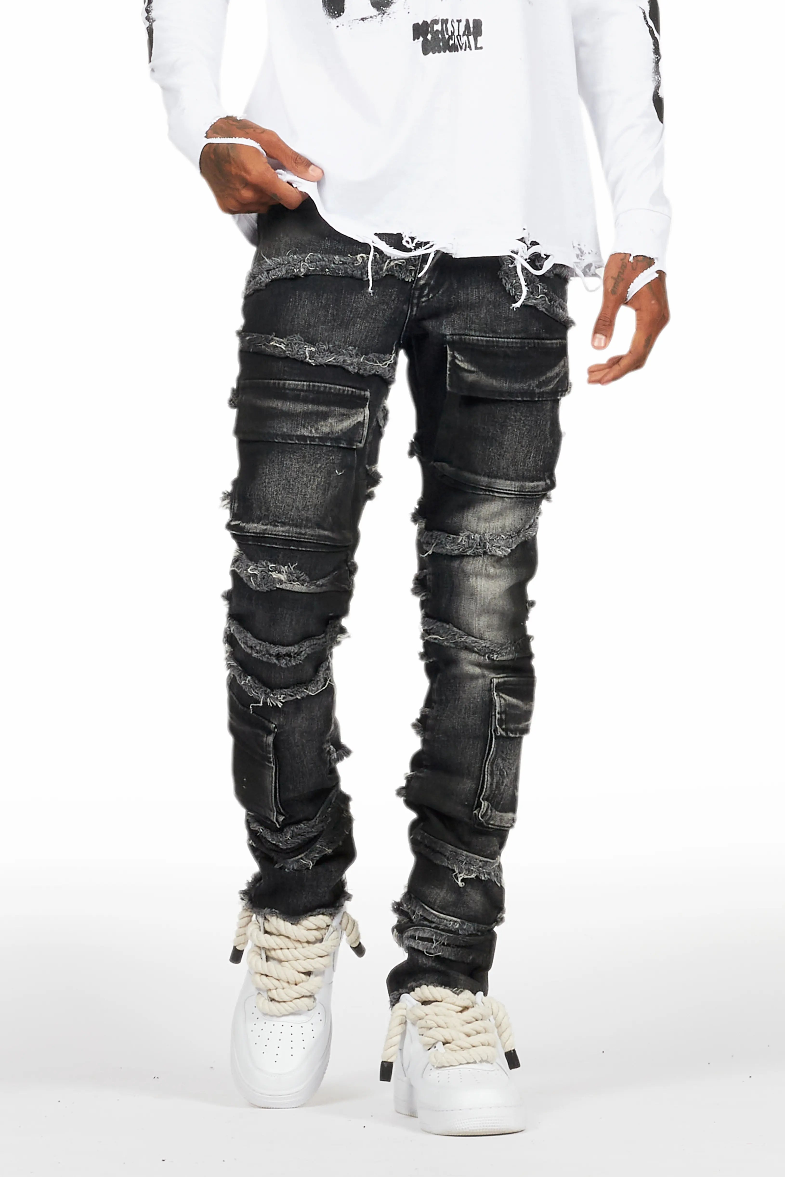 Yves Grey Skinny Cargo Jean Dynamic Men's High