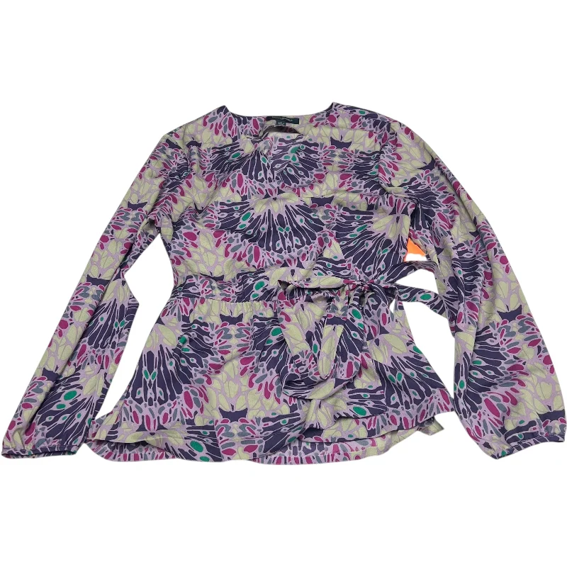 Top 3/4 Sleeve By Banana Republic In Purple, Size:L Casual Men's Japanese 