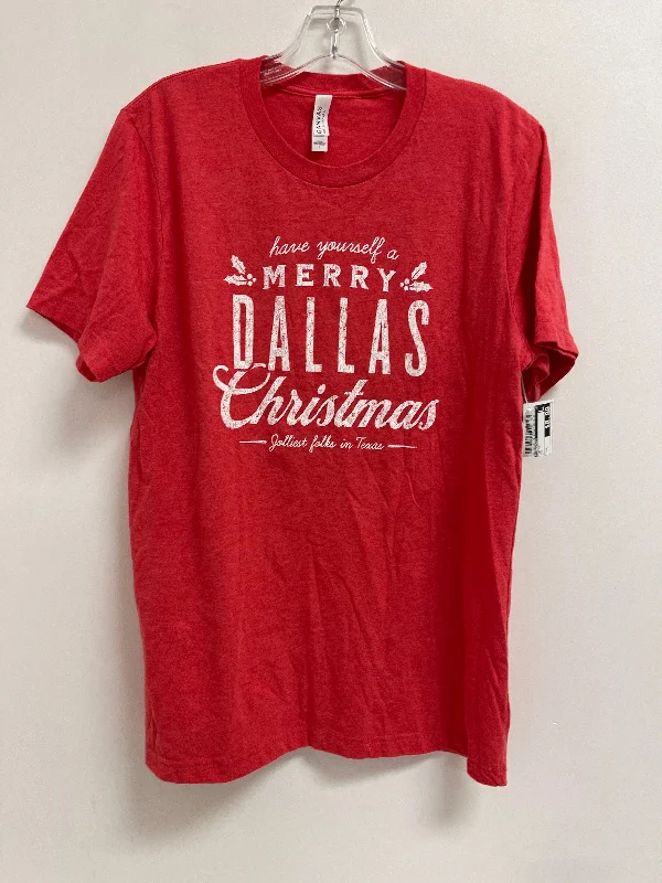 Top Short Sleeve By Canvasback In Red, Size: L Unique Men's Upcycled