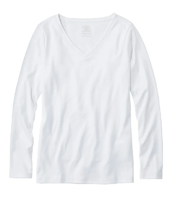 Pima Shaped V-Neck Tee Long Sleeve Women's Regular Organic