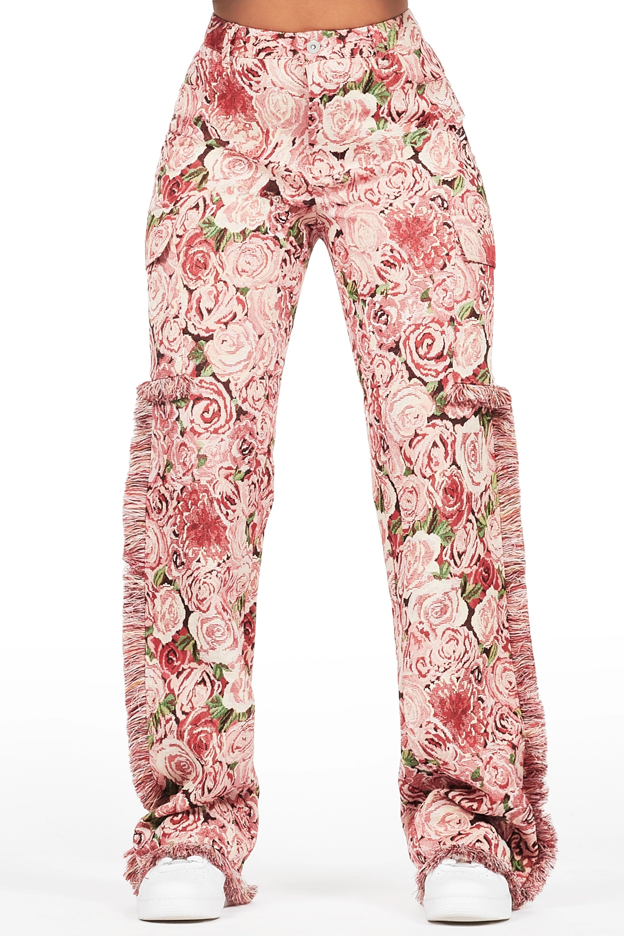 Darresha Pink Floral Tapestry Stacked Pant Cozy Men's Sherpa