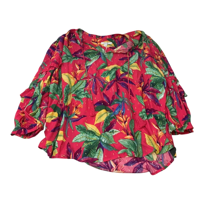 Top Long Sleeve By Chicos In Pink, Size: 2x Unique Men's Upcycled