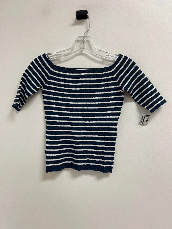 Top Short Sleeve By Zara In Blue & White, Size: M Athletic Men's Compression