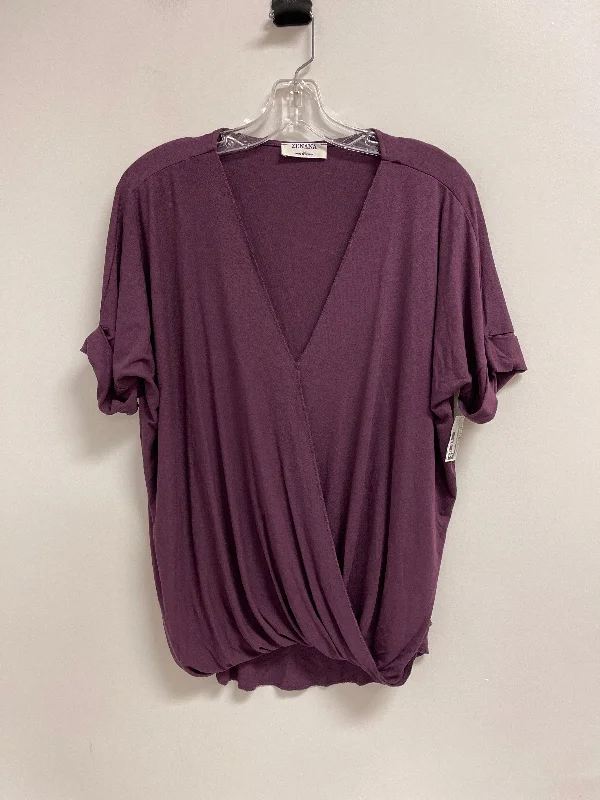 Top Short Sleeve By Zenana Outfitters In Purple, Size: L Confident Men's High