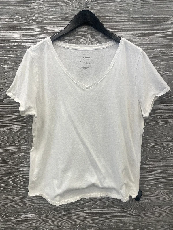 Top Short Sleeve By Sonoma In White, Size: L Traditional Men's Wool