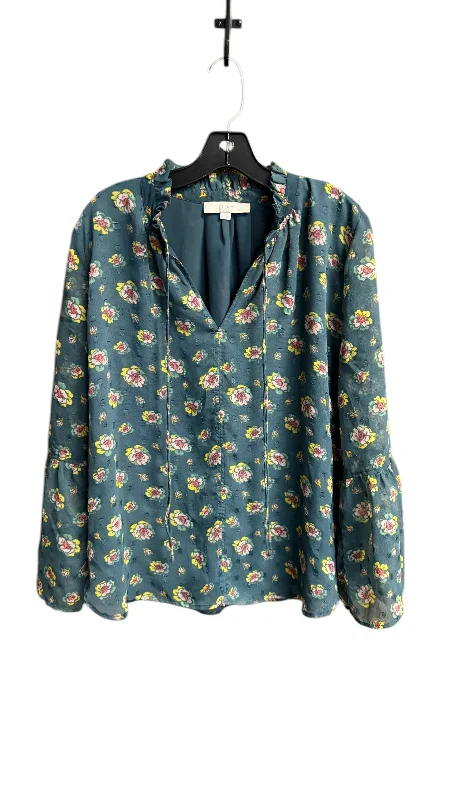 Top Long Sleeve By Loft In Floral Print, Size: M Earthy Men's Hemp