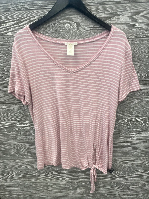 Top Short Sleeve By Matty M In Pink, Size: L Casual Men's Loose