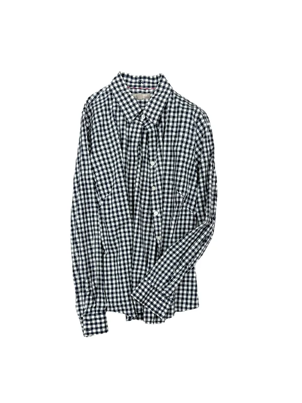 Top Long Sleeve By Banana Republic In Blue & White, Size: 12 Elegant Men's Cashmere