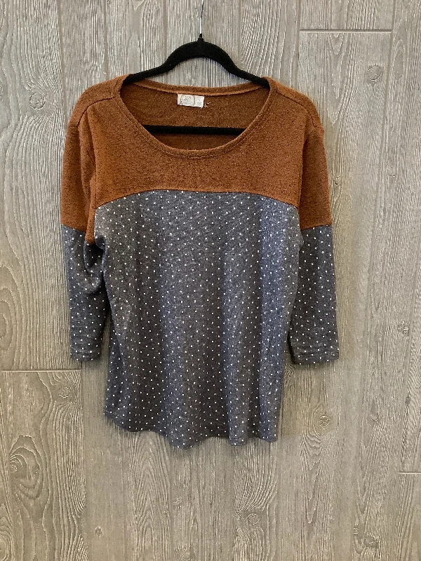 Top Long Sleeve By Maurices In Brown & Grey, Size: M Stylish Men's Tropical 