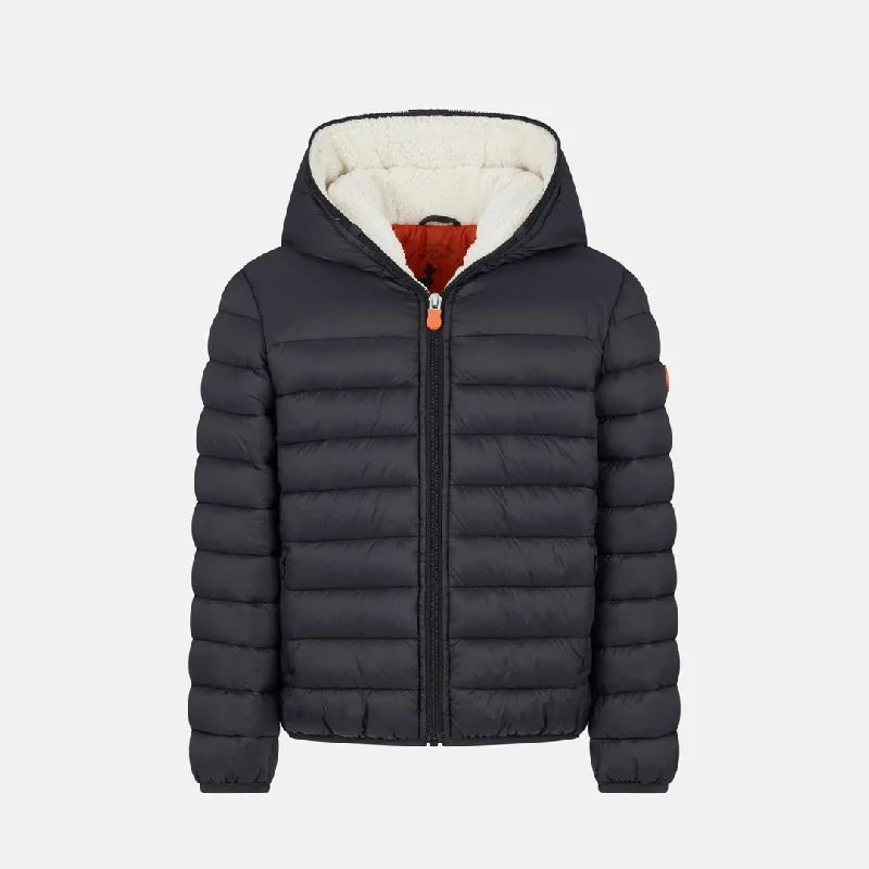 BOYS HOODED SHERPA - BLACK Modern Men's Geometric