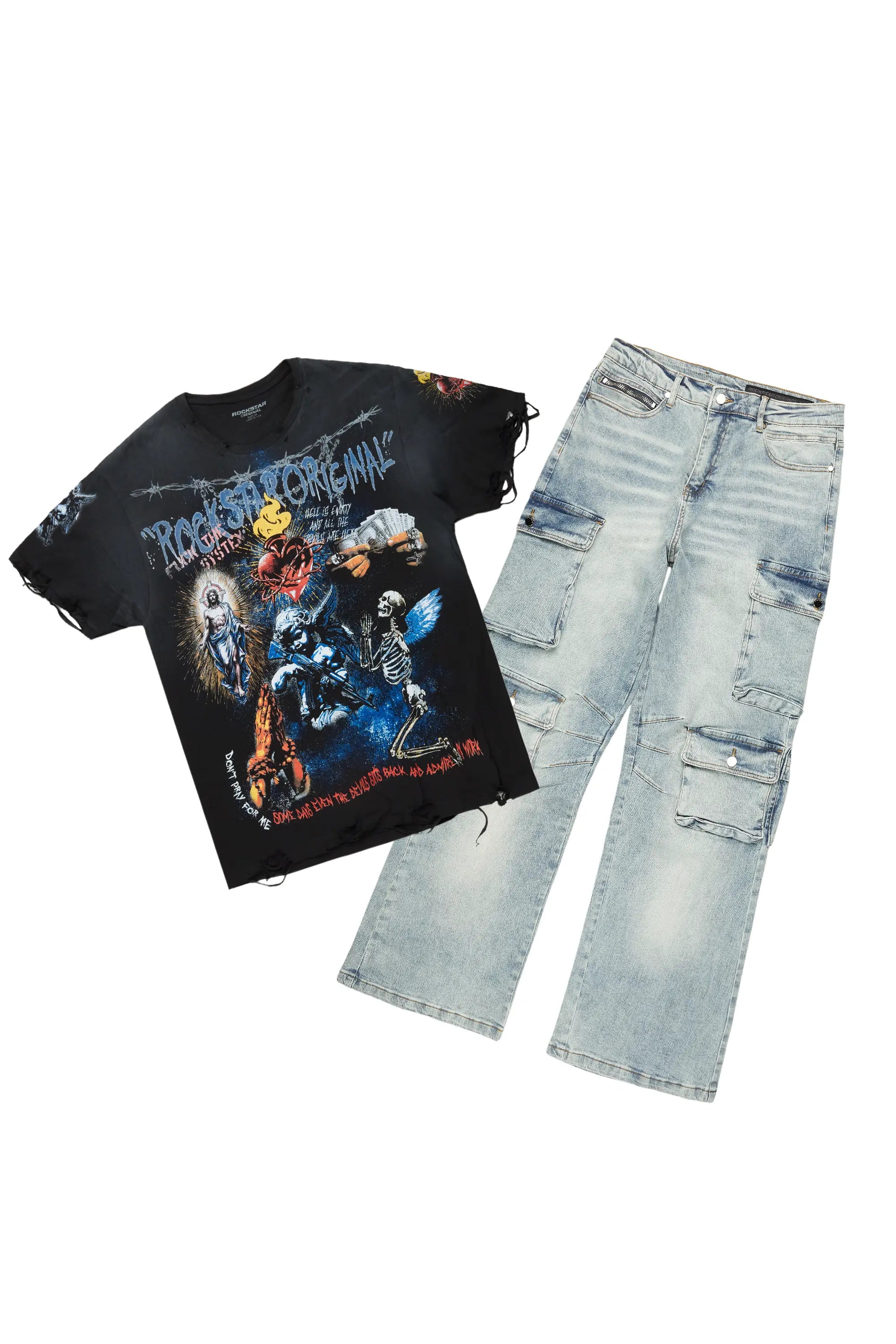 Innis Black T-Shirt & Lenz Baggy Jean Bundle Dynamic Men's High