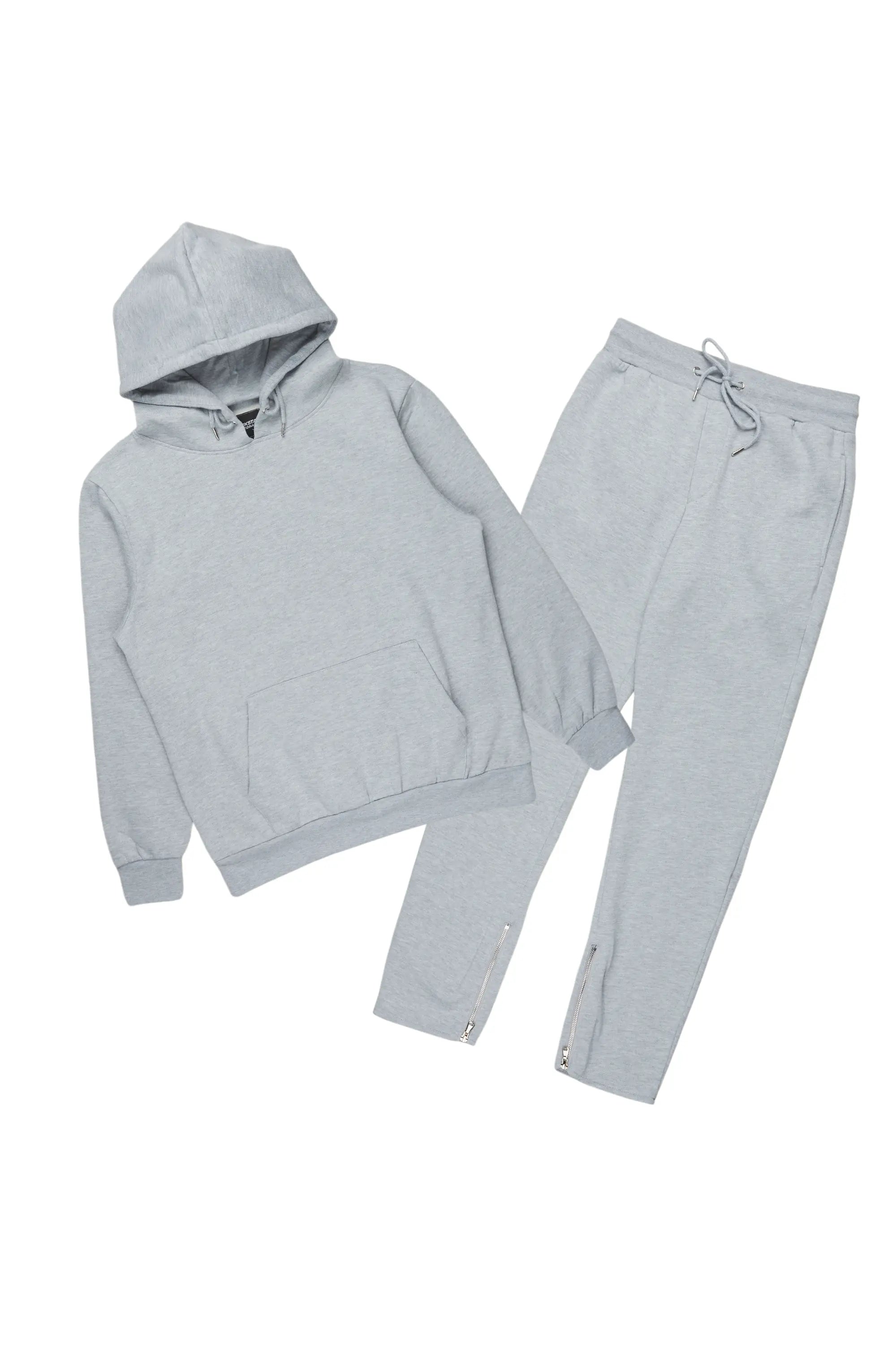 Basic Heather Grey Hoodie/Slim Fit Track Set Lumberjack