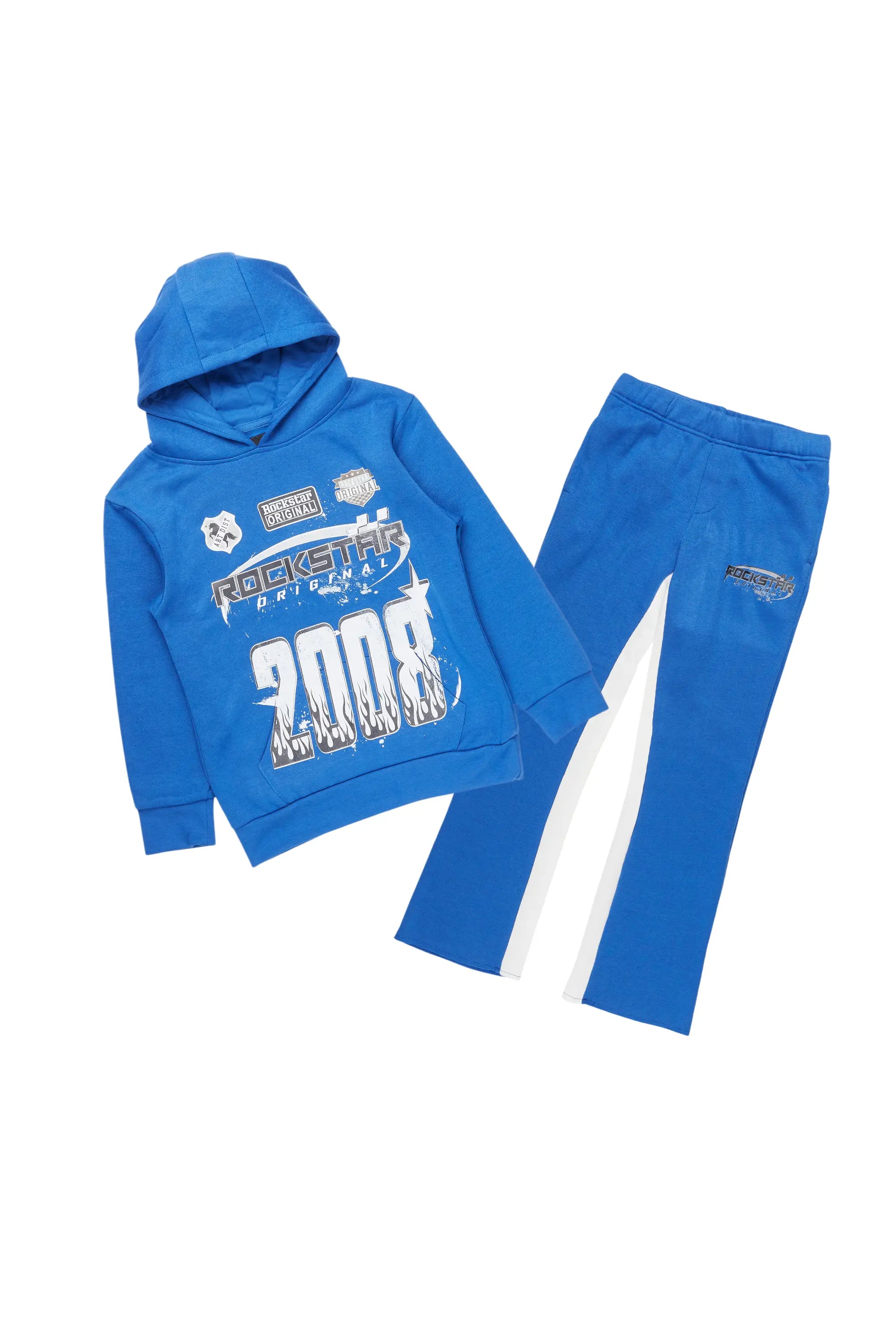 Boys Amos Royal Baggy Stacked Track Set Unique Men's Patch