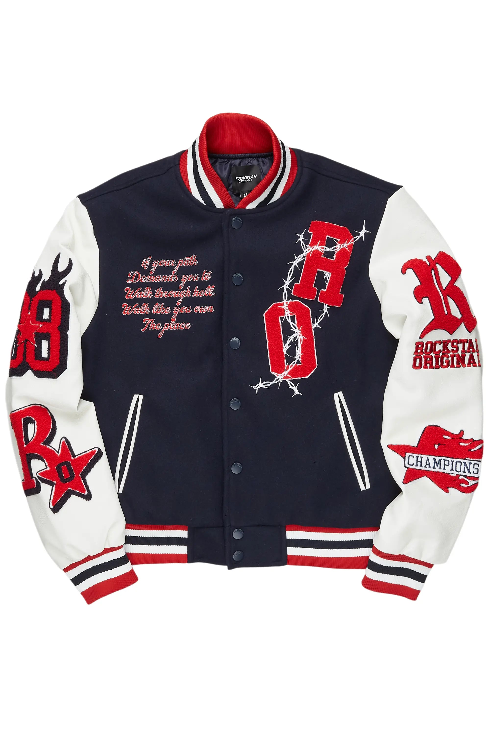 Skoll Navy Varsity Jacket British Gentleman Style