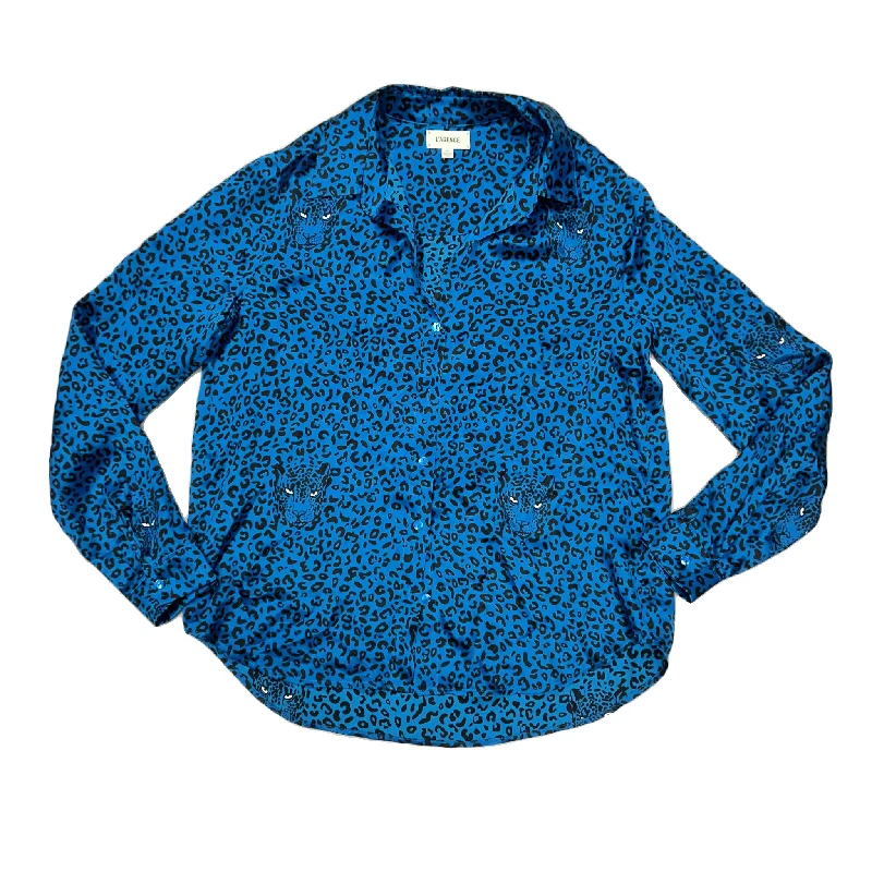 Top Long Sleeve By L Agence In Animal Print, Size: S Monochromatic Office Style