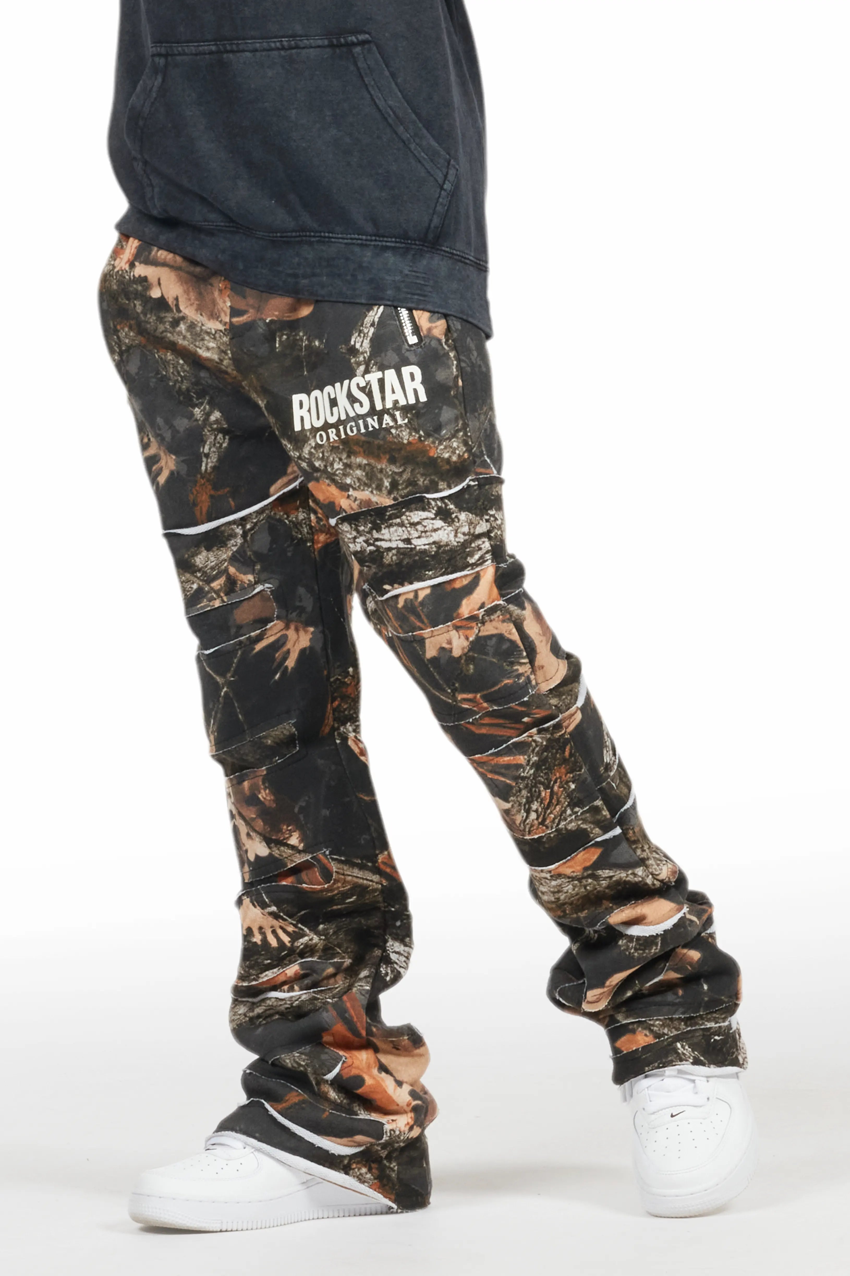 Boys Emilio Black Tree Camo Stacked Flare Track Pant Traditional Men's Country