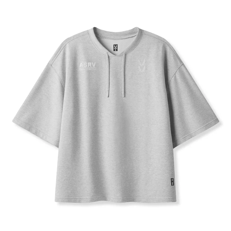 0945. Micro-Terry Warm-Up Tee - Heather Grey