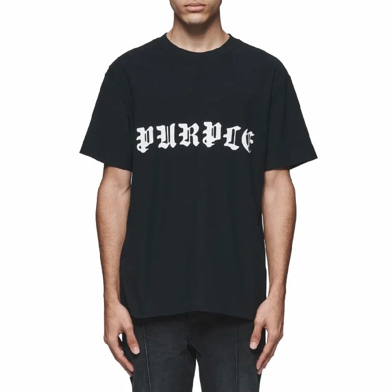 Purple Brand Gothic Wordmark Tee (Black) P104-JGBB324