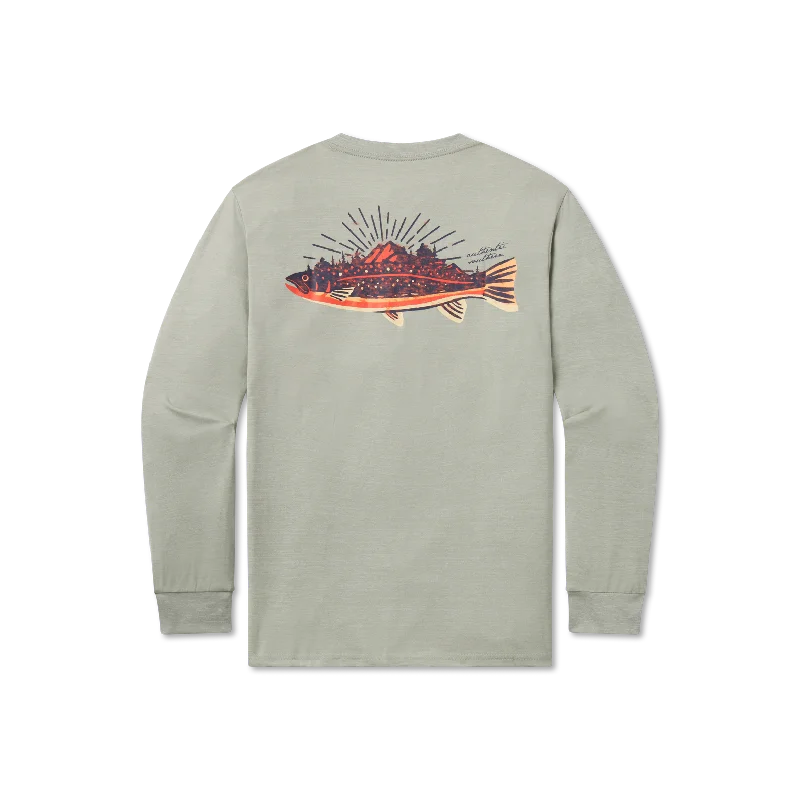 Youth FieldTec™ Heathered Performance Tee - Speckled Sunset - Long Sleeve