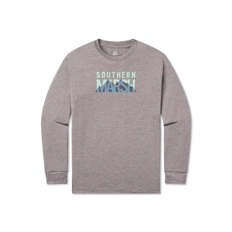 Youth FieldTec™ Heathered Performance Tee - Marsh Mountains - Long Sleeve