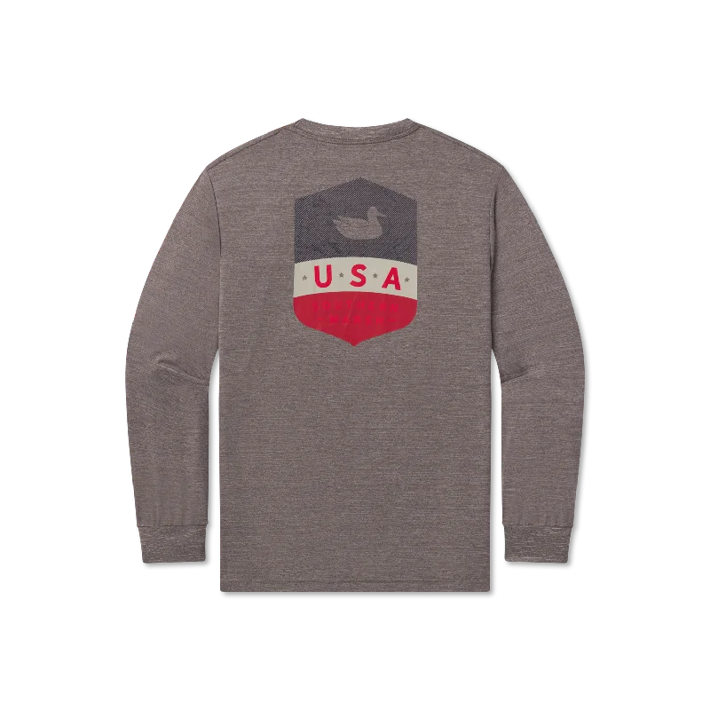 Youth FieldTec™ Heathered Performance Tee - Liberty - Long Sleeve